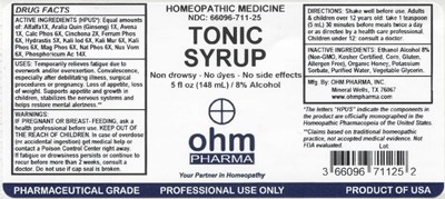 5oz Bottle Label (Tonic Syrup)